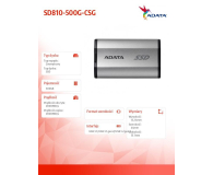 ADATA Dysk SSD External SD810 500GB USB3.2 20Gb/s Srebrny - 1211900 - zdjęcie 6